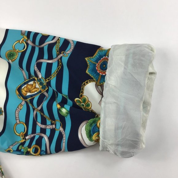 vintage womens jacket Alfred Dunner 16W nautical chain print bomber full zip 90s - Picture 10 of 16